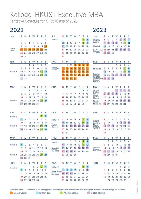 Kellogg Academic Calendar 2022